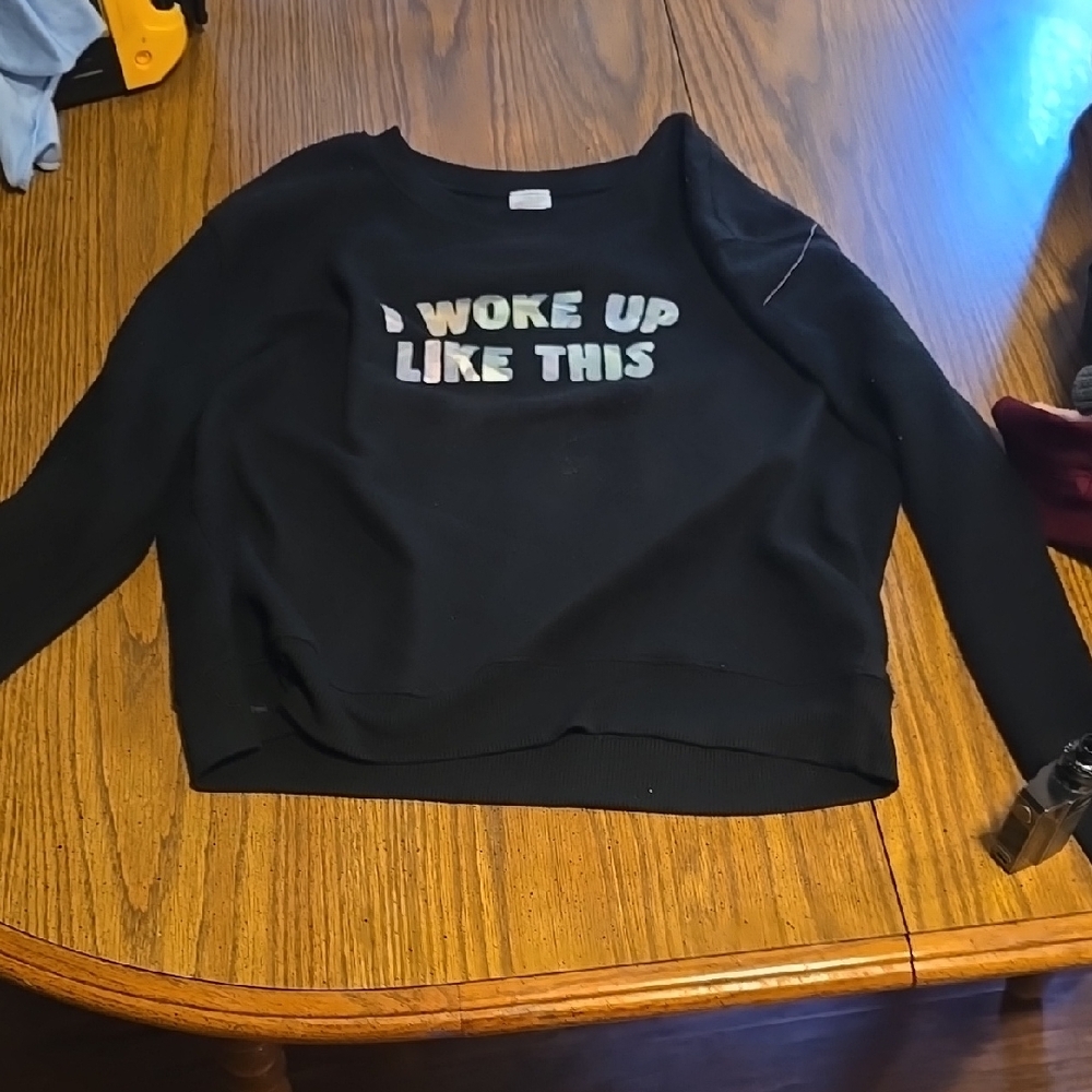 Black Sweater with Graphic Text